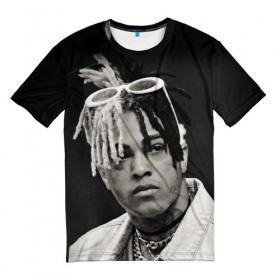 Мужская футболка 3D с принтом XXXTENTANCION в городе Новоалтайск, 100% полиэфир | прямой крой, круглый вырез горловины, длина до линии бедер | memory | rip | xxx | xxxtentacion | память | репер | тентасьон