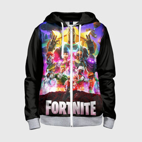 Детская толстовка 3D на молнии с принтом Fortnite Королевская Битва в городе Новоалтайск, 100% полиэстер |  манжеты и пояс оформлены широкой мягкой резинкой, двухслойный капюшон со шнурком для регулировки, спереди карманы и застежка-молния
 | battle | epic | fortnite | games | heroes | logo | ninja | raven | royale | битва | боевой | ворон | герои | кефир | королевская | лого | логотип | ниндзя | пропуск | топ 1 | фартнайт | фортнайт | эпик