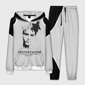 Мужской костюм 3D с принтом XXXTENTACION в городе Новоалтайск, 100% полиэстер | Манжеты и пояс оформлены тканевой резинкой, двухслойный капюшон со шнурком для регулировки, карманы спереди | bad | dead | death | geometry | rap | revenge | rip | texture | usa | xxxtentacion | геометрия | джасей дуэйн онфрой | зарубежный реп | исполнитель | карбон | музыкант | ревендж | реп | рэп | рэпер | текстура