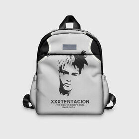 Детский рюкзак 3D с принтом XXXTENTACION. в городе Новоалтайск, 100% полиэстер | лямки с регулируемой длиной, сверху петелька, чтобы рюкзак можно было повесить на вешалку. Основное отделение закрывается на молнию, как и внешний карман. Внутри дополнительный карман. По бокам два дополнительных кармашка | bad | dead | death | geometry | rap | revenge | rip | texture | usa | xxxtentacion | геометрия | джасей дуэйн онфрой | зарубежный реп | исполнитель | карбон | музыкант | ревендж | реп | рэп | рэпер | текстура