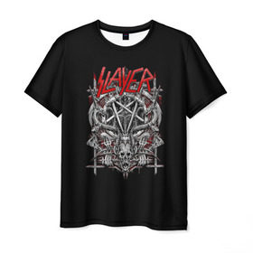 Мужская футболка 3D с принтом Slayer в городе Новоалтайск, 100% полиэфир | прямой крой, круглый вырез горловины, длина до линии бедер | slayer | группа | гэри холт | керри кинг | метал | музыка | пентаграмма | песни | пол бостаф | рок | слаер | слайер | слеар | слеер | слейр | слеяр | том арайа | трэш | тяжелый | хеви