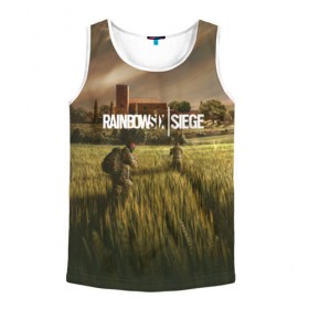Мужская майка 3D с принтом RAINBOW SIX SIEGE в городе Новоалтайск, 100% полиэстер | круглая горловина, приталенный силуэт, длина до линии бедра. Пройма и горловина окантованы тонкой бейкой | Тематика изображения на принте: 2019 | cybersport | esports | pro league | r6 | rainbow | rainbow six | siege | six | армия | боевик | военные | война | игры | киберспорт | логотип | оперативники | радуга | шутер