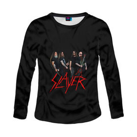 Женский лонгслив 3D с принтом Slayer в городе Новоалтайск, 100% полиэстер | длинные рукава, круглый вырез горловины, полуприлегающий силуэт | slayer | гэри холт | керри кинг | музыка | пол бостаф | рок группа | слаер | слайер | слеар | слеер | слейр | слеяр | том арайа | хеви