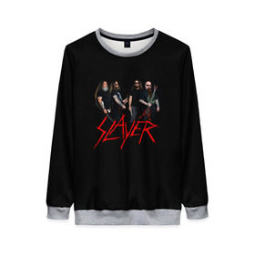 Женский свитшот 3D с принтом Slayer в городе Новоалтайск, 100% полиэстер с мягким внутренним слоем | круглый вырез горловины, мягкая резинка на манжетах и поясе, свободная посадка по фигуре | slayer | гэри холт | керри кинг | музыка | пол бостаф | рок группа | слаер | слайер | слеар | слеер | слейр | слеяр | том арайа | хеви