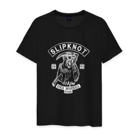 Мужская футболка хлопок с принтом Slipknot в городе Новоалтайск, 100% хлопок | прямой крой, круглый вырез горловины, длина до линии бедер, слегка спущенное плечо. | slipknot | альтернативный | грув | джей вайнберг | кользящий узел | крис фен | крэйг джонс | метал | мик томсон | музыка | ню | петля | рок | сид уилсон | слайпкнот | слипкнот | слипнот | удавка