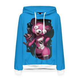 Женская толстовка 3D с принтом Cuddle Team Leader в городе Новоалтайск, 100% полиэстер  | двухслойный капюшон со шнурком для регулировки, мягкие манжеты на рукавах и по низу толстовки, спереди карман-кенгуру с мягким внутренним слоем. | battle royale | cuddle | fortnite | leader | битва | королевская | ниндзя | розовый медведь | фортнайт