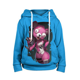 Детская толстовка 3D с принтом Cuddle Team Leader в городе Новоалтайск, 100% полиэстер | двухслойный капюшон со шнурком для регулировки, мягкие манжеты на рукавах и по низу толстовки, спереди карман-кенгуру с мягким внутренним слоем | Тематика изображения на принте: battle royale | cuddle | fortnite | leader | битва | королевская | ниндзя | розовый медведь | фортнайт