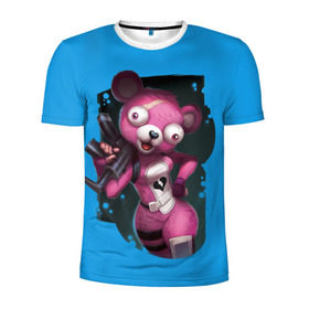 Мужская футболка 3D спортивная с принтом Cuddle Team Leader в городе Новоалтайск, 100% полиэстер с улучшенными характеристиками | приталенный силуэт, круглая горловина, широкие плечи, сужается к линии бедра | battle royale | cuddle | fortnite | leader | битва | королевская | ниндзя | розовый медведь | фортнайт