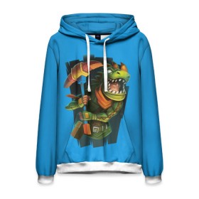 Мужская толстовка 3D с принтом Rex / Fortnite в городе Новоалтайск, 100% полиэстер | двухслойный капюшон со шнурком для регулировки, мягкие манжеты на рукавах и по низу толстовки, спереди карман-кенгуру с мягким внутренним слоем. | Тематика изображения на принте: battle | fortnite | rax | rex | royale | битва | динозавр | королевская | рекс | фортнайт