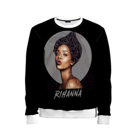 Детский свитшот 3D с принтом Rihanna в городе Новоалтайск, 100% полиэстер | свободная посадка, прямой крой, мягкая тканевая резинка на рукавах и понизу свитшота | rihanna | риана | рианна