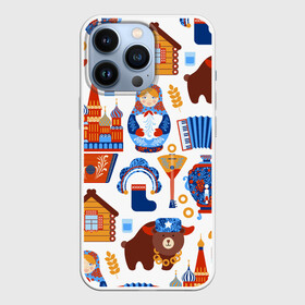 Чехол для iPhone 13 Pro с принтом Традиционный поп арт в городе Новоалтайск,  |  | Тематика изображения на принте: pop art | style | балалайка | матрешка | медведь | поп арт | яркие | яркое