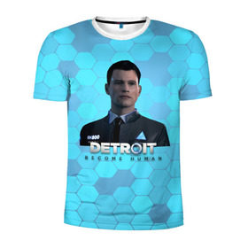 Мужская футболка 3D спортивная с принтом Detroit: Become Human в городе Новоалтайск, 100% полиэстер с улучшенными характеристиками | приталенный силуэт, круглая горловина, широкие плечи, сужается к линии бедра | android | connor | dbh | detroit | detroit become human | deviant | game | gamer | андроид | девиант | детройт | игра | коннор