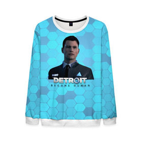 Мужской свитшот 3D с принтом Detroit: Become Human в городе Новоалтайск, 100% полиэстер с мягким внутренним слоем | круглый вырез горловины, мягкая резинка на манжетах и поясе, свободная посадка по фигуре | android | connor | dbh | detroit | detroit become human | deviant | game | gamer | андроид | девиант | детройт | игра | коннор