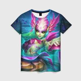 Женская футболка 3D с принтом Nami | League of Legends в городе Новоалтайск, 100% полиэфир ( синтетическое хлопкоподобное полотно) | прямой крой, круглый вырез горловины, длина до линии бедер | lol | moba | riot games | воин | лига легенд | маг | поддержка | стратегия | стрелок | танк | чемпион