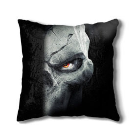 Подушка 3D с принтом Darksiders II: Death Lives в городе Новоалтайск, наволочка – 100% полиэстер, наполнитель – холлофайбер (легкий наполнитель, не вызывает аллергию). | состоит из подушки и наволочки. Наволочка на молнии, легко снимается для стирки | ад | апокалипсис | война | тьма
