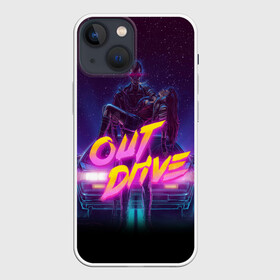 Чехол для iPhone 13 mini с принтом OUT DRIVE в городе Новоалтайск,  |  | cyberpunk | retro | synth | киберпанк | классика | ретро
