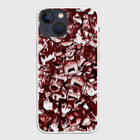 Чехол для iPhone 13 mini с принтом Ярость аниме в городе Новоалтайск,  |  | ahegao | anime | manga | злость | комиксы | красный | крик | лица | лицо | манга | паттрен | фрагменты