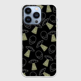 Чехол для iPhone 13 Pro с принтом НЛО похищение коров в городе Новоалтайск,  |  | Тематика изображения на принте: pop | ufo |   инопланетянин | инопланетяне | космос | летающая тарелка | марсиане | нло | поп арт | пришелец