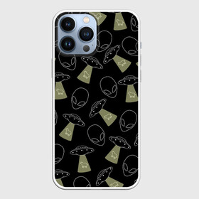 Чехол для iPhone 13 Pro Max с принтом НЛО похищение коров в городе Новоалтайск,  |  | Тематика изображения на принте: pop | ufo |   инопланетянин | инопланетяне | космос | летающая тарелка | марсиане | нло | поп арт | пришелец