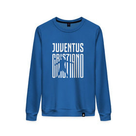 Женский свитшот хлопок с принтом Juventus - Cristiano Ronaldo 7 в городе Новоалтайск, 100% хлопок | прямой крой, круглый вырез, на манжетах и по низу широкая трикотажная резинка  | 0x000000123 | cristiano ronaldo | juventus | криштиано роналдо | ювентус