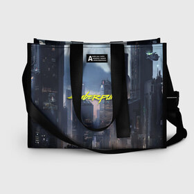 Сумка-шоппер 3D с принтом Cyberpunk 2077 city в городе Новоалтайск, 100% полиэстер | застегивается на металлическую кнопку; внутренний карман застегивается на молнию. Стенки укреплены специальным мягким материалом, чтобы защитить содержимое от несильных ударов
 | cd projekt red | cyberpunk | cyberpunk 2077 | e3 | night city | ps4 | rpg | v | xbox | будущее | киберпанк | киберпанк 2077 | найт сити | от создателей ведьмака | рпг