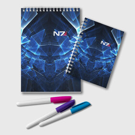 Блокнот с принтом MASS EFFECT N7 в городе Новоалтайск, 100% бумага | 48 листов, плотность листов — 60 г/м2, плотность картонной обложки — 250 г/м2. Листы скреплены удобной пружинной спиралью. Цвет линий — светло-серый
 | Тематика изображения на принте: n7 | альянс | броня | костюм | масс эффект | н7