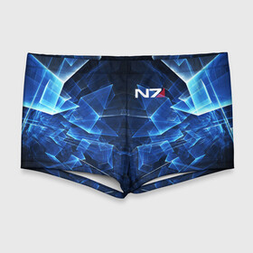 Мужские купальные плавки 3D с принтом MASS EFFECT N7 | МАСС ЭФФЕКТ Н7 в городе Новоалтайск, Полиэстер 85%, Спандекс 15% |  | n7 | альянс | броня | костюм | масс эффект | н7