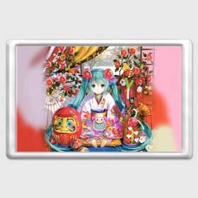 Магнит 45*70 с принтом Hatsune Miku в городе Новоалтайск, Пластик | Размер: 78*52 мм; Размер печати: 70*45 | аниме | виртуальная певица | вокалоид | девушки | манга | мульт | сёдзё | сериал | фантастика | япония