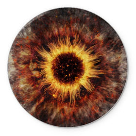 Коврик круглый с принтом Breaking Benjamin - Ember в городе Новоалтайск, резина и полиэстер | круглая форма, изображение наносится на всю лицевую часть | album | bb | breaking benjamin | ember | eye | fire | flame рок | metal | rock | глаз | огонь | угли | уголек