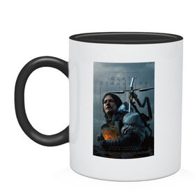 Кружка двухцветная с принтом DEATH STRANDING в городе Новоалтайск, керамика | объем — 330 мл, диаметр — 80 мм. Цветная ручка и кайма сверху, в некоторых цветах — вся внутренняя часть | Тематика изображения на принте: bridges | hideo kojima | hilermo del toro | kojima productions | norman reedus | бурят гений | гильермо дель торо | леа сейду | лея | мадс миккельсен | норман ридус | хидео кодзима