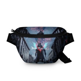 Поясная сумка 3D с принтом DEVIL MAY CRY 5 в городе Новоалтайск, 100% полиэстер | плотная ткань, ремень с регулируемой длиной, внутри несколько карманов для мелочей, основное отделение и карман с обратной стороны сумки застегиваются на молнию | devil may cry | game | девил май край | игра