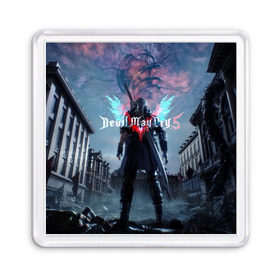 Магнит 55*55 с принтом DEVIL MAY CRY 5 в городе Новоалтайск, Пластик | Размер: 65*65 мм; Размер печати: 55*55 мм | devil may cry | game | девил май край | игра