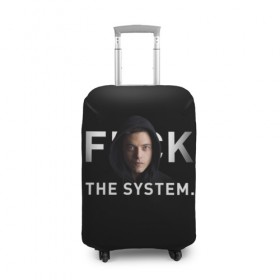 Чехол для чемодана 3D с принтом F*ck The System / Mr. Robot в городе Новоалтайск, 86% полиэфир, 14% спандекс | двустороннее нанесение принта, прорези для ручек и колес | society | system | систему