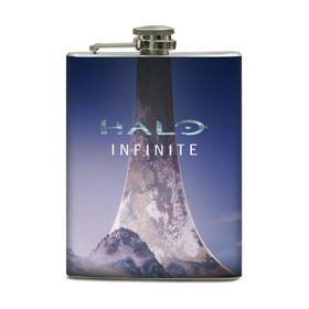 Фляга с принтом HALO INFINITE в городе Новоалтайск, металлический корпус | емкость 0,22 л, размер 125 х 94 мм. Виниловая наклейка запечатывается полностью | master chief | инфинит | мастер чиф | хало