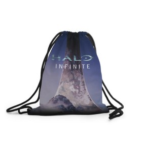 Рюкзак-мешок 3D с принтом HALO INFINITE в городе Новоалтайск, 100% полиэстер | плотность ткани — 200 г/м2, размер — 35 х 45 см; лямки — толстые шнурки, застежка на шнуровке, без карманов и подкладки | master chief | инфинит | мастер чиф | хало