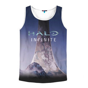 Мужская майка 3D с принтом HALO INFINITE в городе Новоалтайск, 100% полиэстер | круглая горловина, приталенный силуэт, длина до линии бедра. Пройма и горловина окантованы тонкой бейкой | master chief | инфинит | мастер чиф | хало