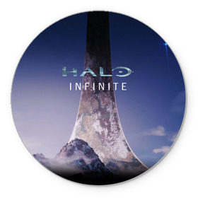 Коврик для мышки круглый с принтом HALO INFINITE в городе Новоалтайск, резина и полиэстер | круглая форма, изображение наносится на всю лицевую часть | Тематика изображения на принте: master chief | инфинит | мастер чиф | хало