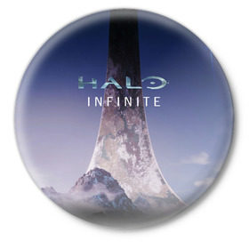 Значок с принтом HALO INFINITE в городе Новоалтайск,  металл | круглая форма, металлическая застежка в виде булавки | master chief | инфинит | мастер чиф | хало