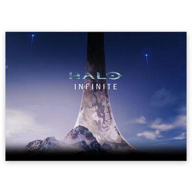 Поздравительная открытка с принтом HALO INFINITE в городе Новоалтайск, 100% бумага | плотность бумаги 280 г/м2, матовая, на обратной стороне линовка и место для марки
 | master chief | инфинит | мастер чиф | хало