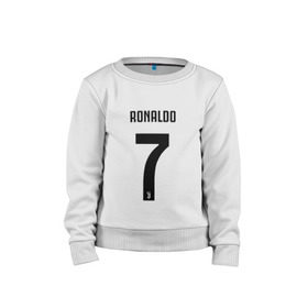 Детский свитшот хлопок с принтом RONALDO JUVE SPORT в городе Новоалтайск, 100% хлопок | круглый вырез горловины, эластичные манжеты, пояс и воротник | club | cr7 | fc | football | ronaldo | sport | криштиану роналду | роналдо | спорт | фк | форма | футбольный клуб | ювентус