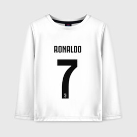Детский лонгслив хлопок с принтом RONALDO JUVE SPORT в городе Новоалтайск, 100% хлопок | круглый вырез горловины, полуприлегающий силуэт, длина до линии бедер | club | cr7 | fc | football | ronaldo | sport | криштиану роналду | роналдо | спорт | фк | форма | футбольный клуб | ювентус