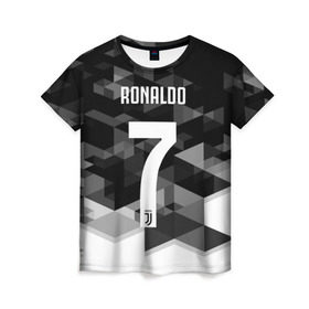 Женская футболка 3D с принтом RONALDO JUVE SPORT в городе Новоалтайск, 100% полиэфир ( синтетическое хлопкоподобное полотно) | прямой крой, круглый вырез горловины, длина до линии бедер | cr7 | fc | клуб | криштиану роналду | роналдо | фк | ювентус