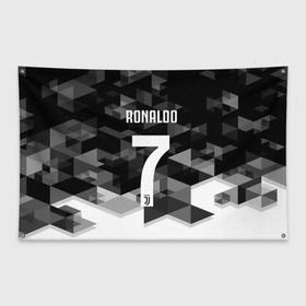Флаг-баннер с принтом RONALDO JUVE SPORT в городе Новоалтайск, 100% полиэстер | размер 67 х 109 см, плотность ткани — 95 г/м2; по краям флага есть четыре люверса для крепления | cr7 | fc | клуб | криштиану роналду | роналдо | фк | ювентус