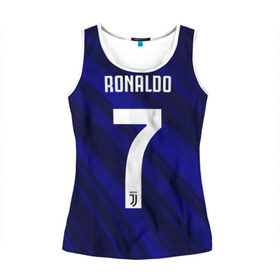 Женская майка 3D с принтом RONALDO JUVE SPORT в городе Новоалтайск, 100% полиэстер | круглая горловина, прямой силуэт, длина до линии бедра | cr7 | fc | клуб | криштиану роналду | роналдо | фк | ювентус