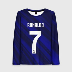 Женский лонгслив 3D с принтом RONALDO JUVE SPORT в городе Новоалтайск, 100% полиэстер | длинные рукава, круглый вырез горловины, полуприлегающий силуэт | cr7 | fc | клуб | криштиану роналду | роналдо | фк | ювентус
