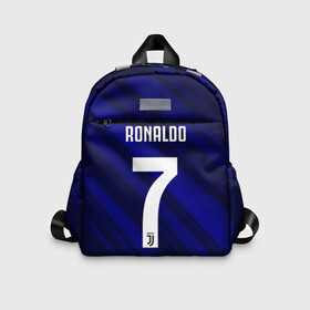 Детский рюкзак 3D с принтом RONALDO JUVE SPORT в городе Новоалтайск, 100% полиэстер | лямки с регулируемой длиной, сверху петелька, чтобы рюкзак можно было повесить на вешалку. Основное отделение закрывается на молнию, как и внешний карман. Внутри дополнительный карман. По бокам два дополнительных кармашка | cr7 | fc | клуб | криштиану роналду | роналдо | фк | ювентус