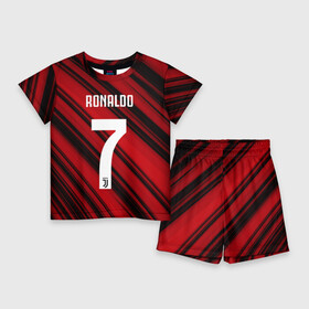 Детский костюм с шортами 3D с принтом RONALDO JUVE SPORT в городе Новоалтайск,  |  | Тематика изображения на принте: club | cr7 | fc | football | ronaldo | sport | криштиану роналду | роналдо | спорт | фк | форма | футбольный клуб | ювентус