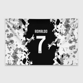 Флаг-баннер с принтом RONALDO JUVE SPORT в городе Новоалтайск, 100% полиэстер | размер 67 х 109 см, плотность ткани — 95 г/м2; по краям флага есть четыре люверса для крепления | cr7 | fc | football | ronaldo | sport | криштиану роналду | роналдо | фк | форма | футбольный клуб | ювентус