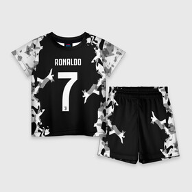 Детский костюм с шортами 3D с принтом RONALDO JUVE SPORT в городе Новоалтайск,  |  | Тематика изображения на принте: cr7 | fc | football | ronaldo | sport | криштиану роналду | роналдо | фк | форма | футбольный клуб | ювентус