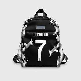 Детский рюкзак 3D с принтом RONALDO JUVE SPORT в городе Новоалтайск, 100% полиэстер | лямки с регулируемой длиной, сверху петелька, чтобы рюкзак можно было повесить на вешалку. Основное отделение закрывается на молнию, как и внешний карман. Внутри дополнительный карман. По бокам два дополнительных кармашка | Тематика изображения на принте: cr7 | fc | football | ronaldo | sport | криштиану роналду | роналдо | фк | форма | футбольный клуб | ювентус